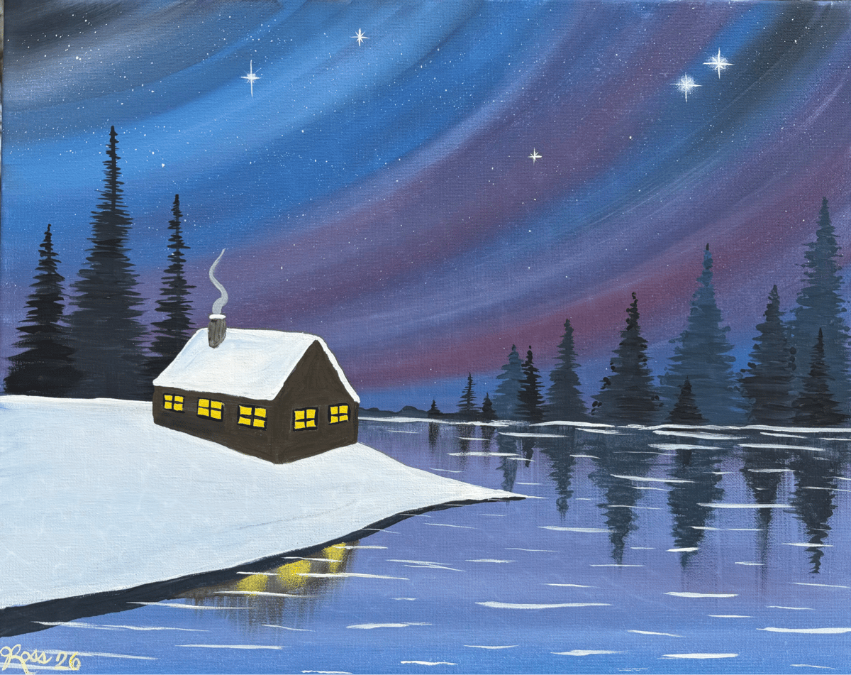 Picture for: Acrylic Painting - Quiet Winter's Night