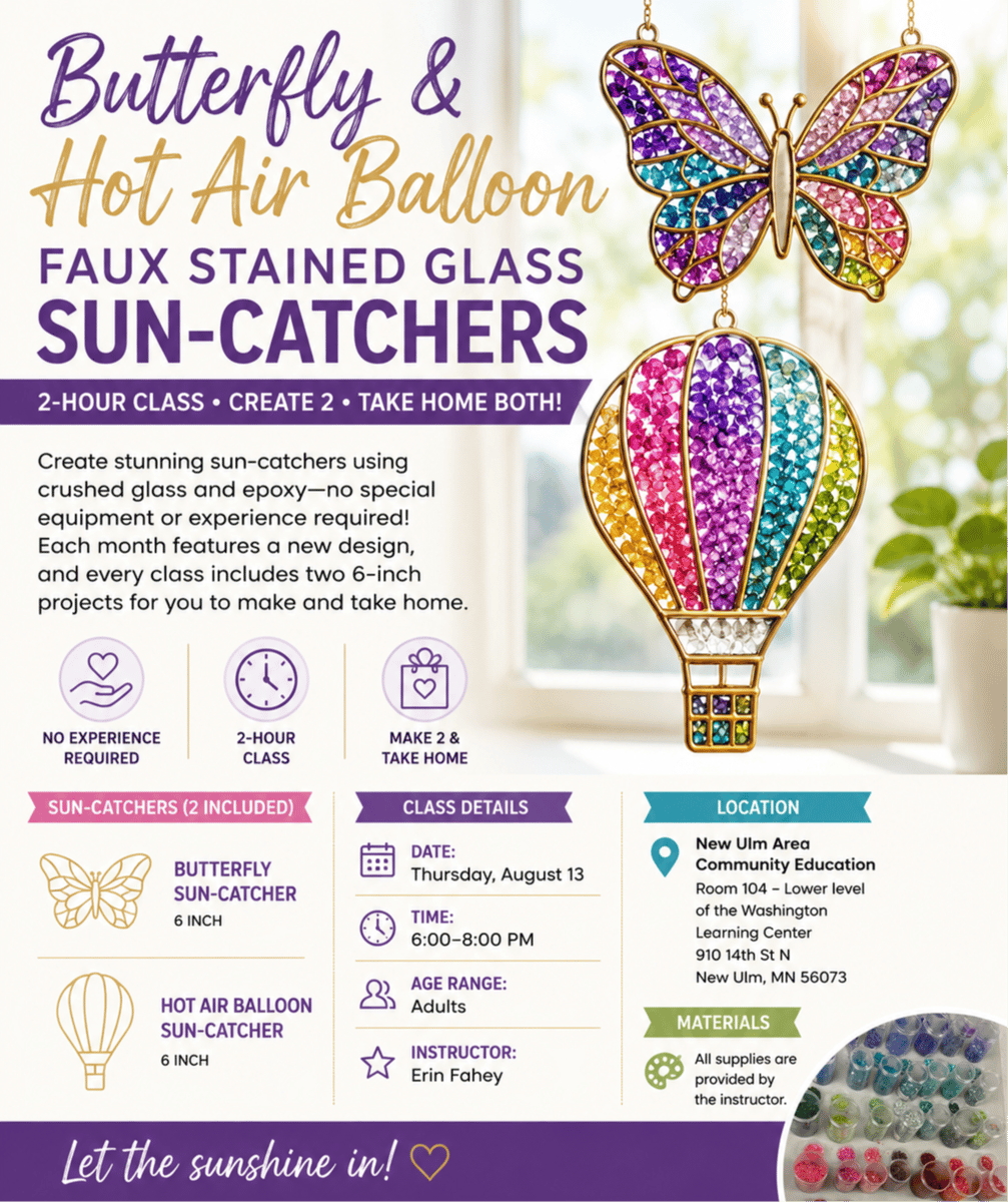 Picture for: Butterfly & Hot Air Balloon Faux Stained Glass Sun-Catchers