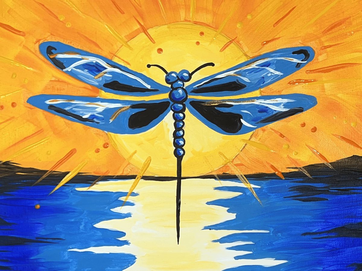 Picture for: Family Paint Night: Dragonfly at Sunset | age 6+