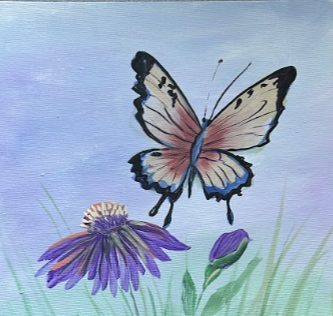 Picture for: Acrylic Painting: Flower with Butterfly