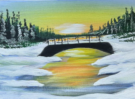 Picture for: Acrylic Painting: Bridge with Snow