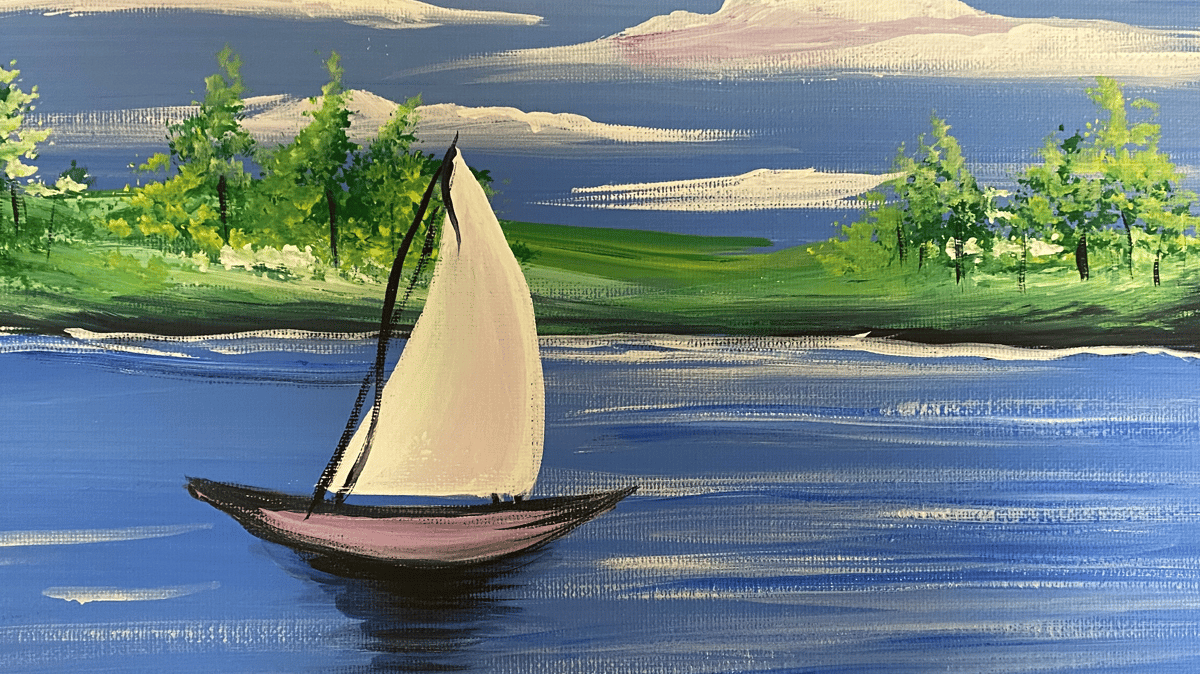Picture for: Acrylic Painting: Lake Scene with Sailboat