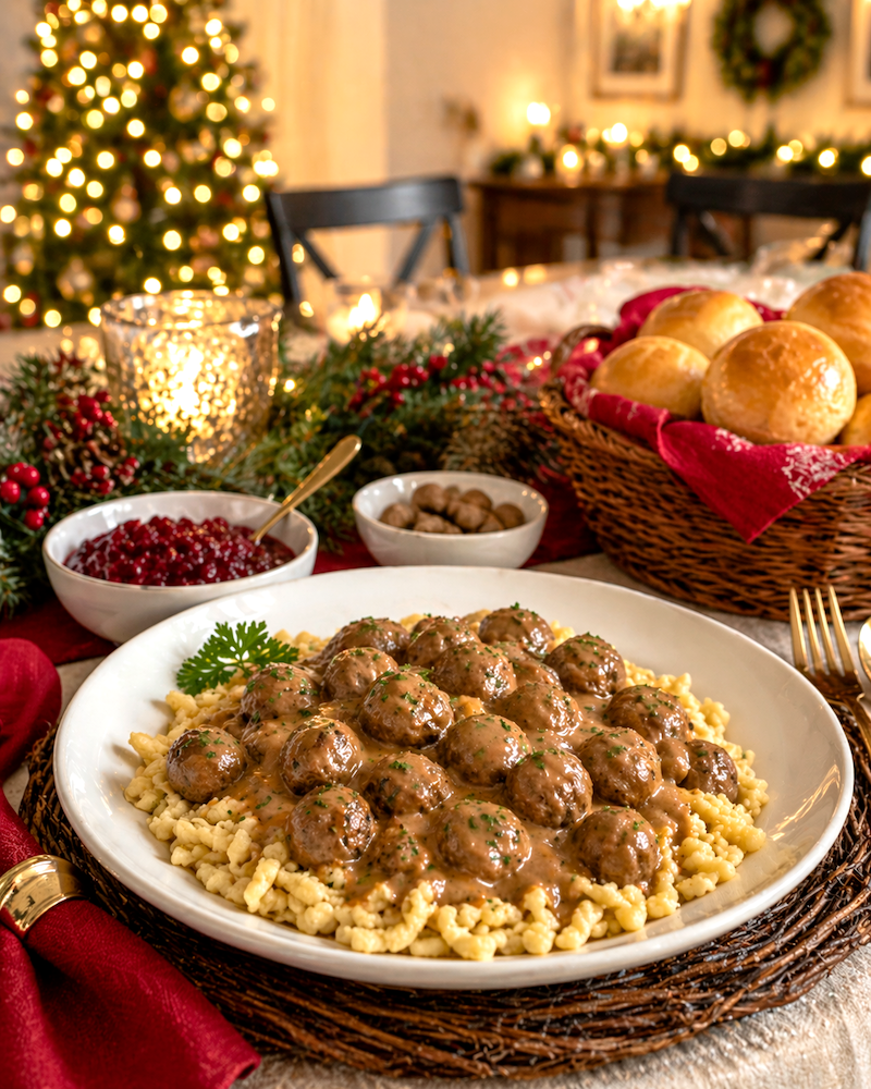 Picture for: Swedish	Meatballs & Spaetzle (Homemade Egg Noodles): From Scratch Holiday Comfort Food