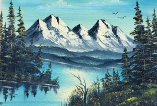 Picture for: Majestic Mountain: Bob Ross Style Oil Painting