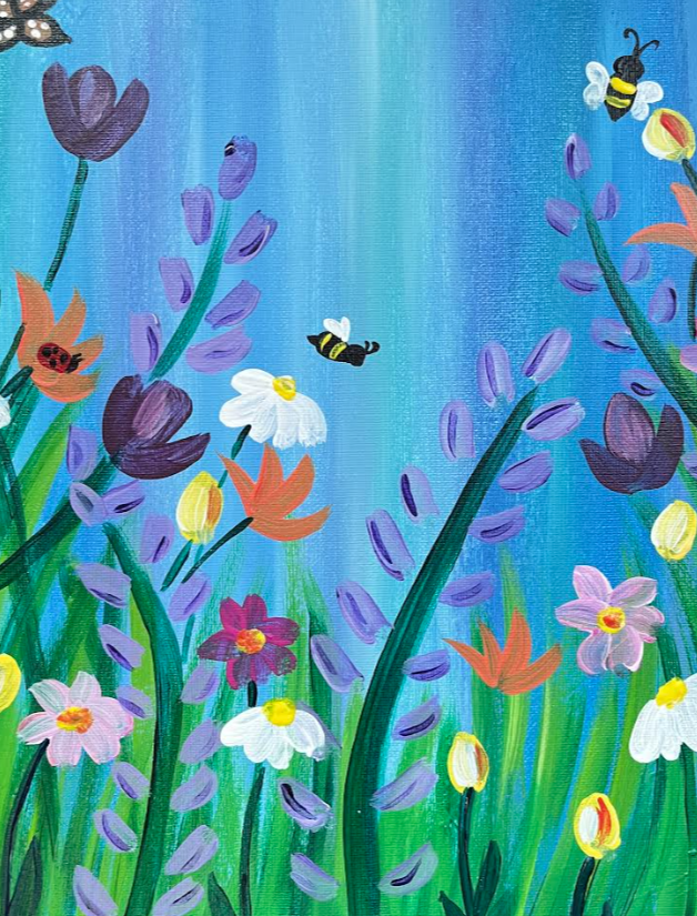 Family Paint Night Spring Flowers & Cookies Mounds View Public
