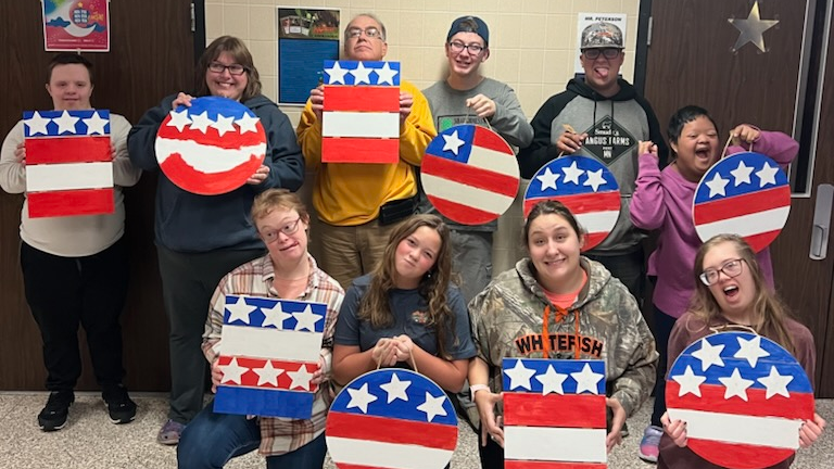 Picture for: Adults with Exceptional Abilities: USA FLAG CRAFT