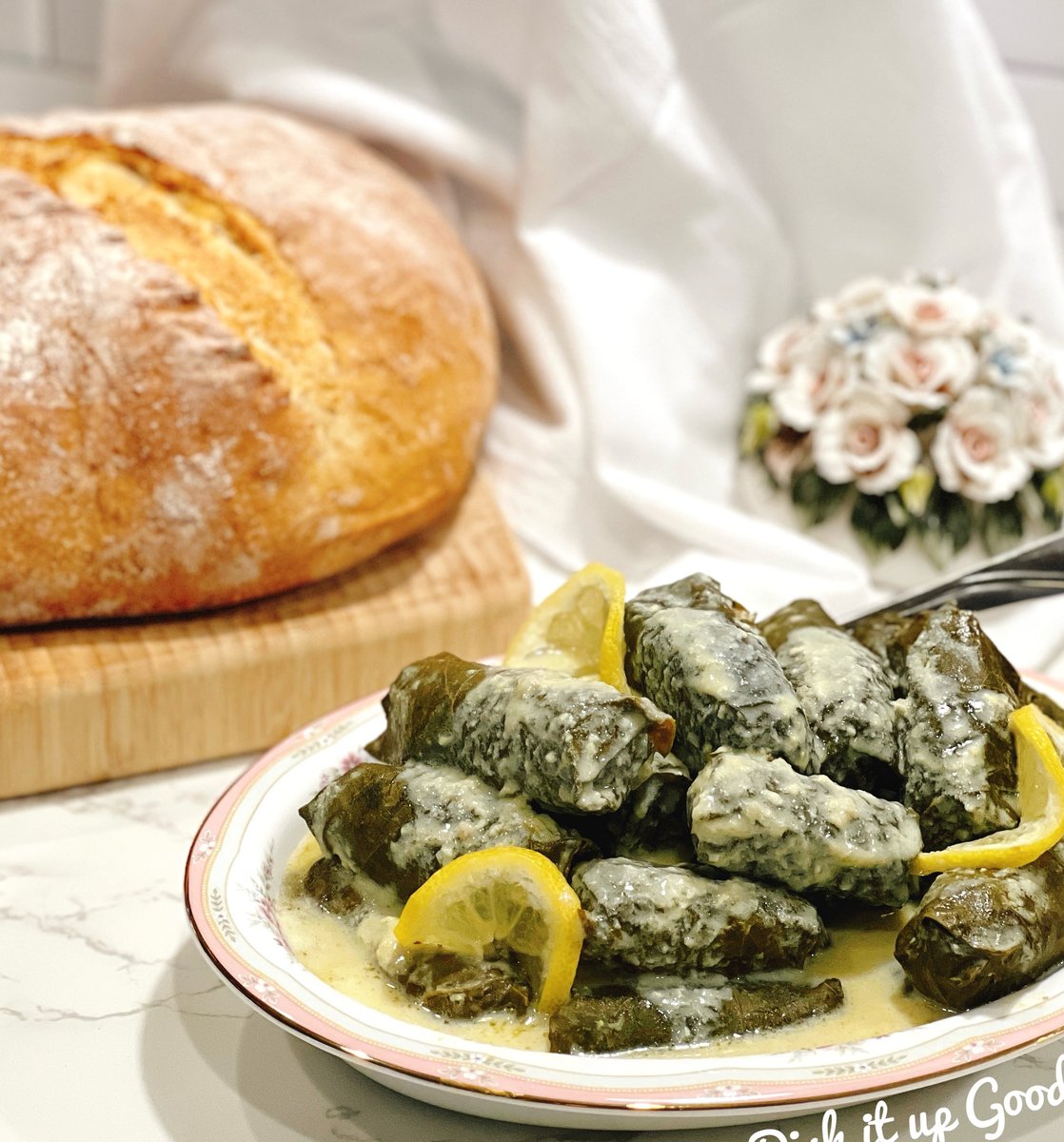 Picture for: Mediterranean Holiday Elegance: Greek Dolmathes in Avgolemono Sauce & Crusty Artisan Bread