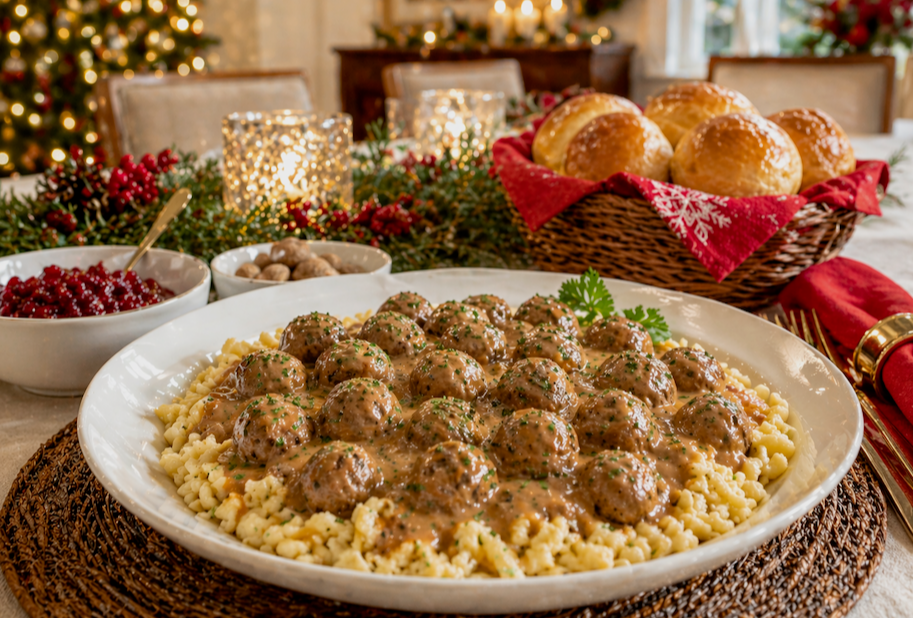Picture for: Swedish Meatbals & Spaetzle (Homemade Egg Noddles): From Scratch Holiday Comfort Food