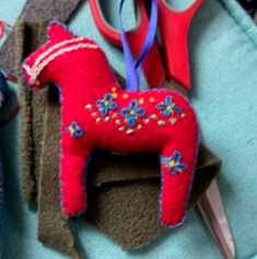 Picture for: Embroidered Dala Horse Ornament