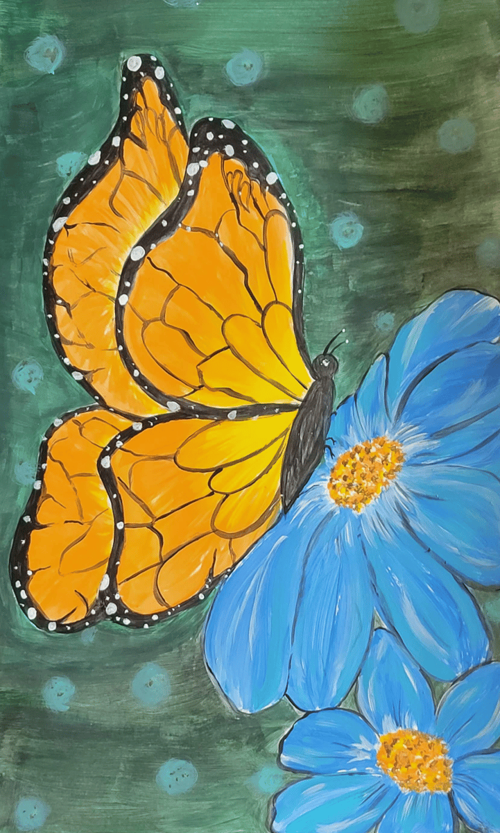 Picture for: Paint Date: Monarch on Blue (Adult +Child)