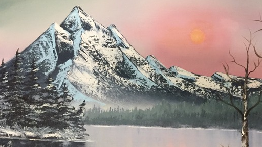 Course Bob Ross Oil Painting — Winter Sunset image 1
