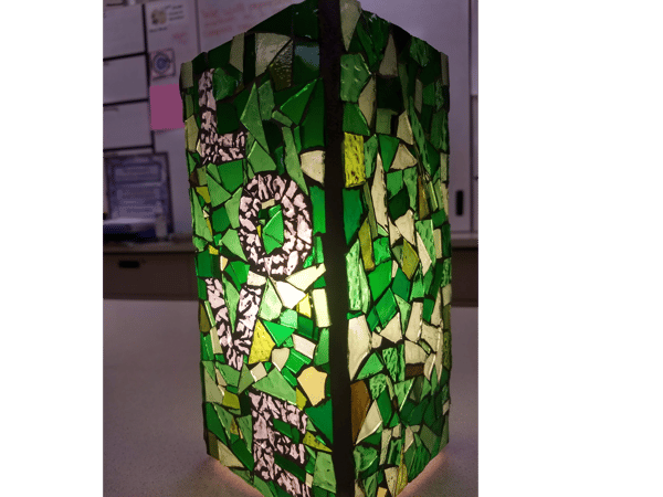 Course Colorful Glass Mosaic Candle Holder or Lamp image 1