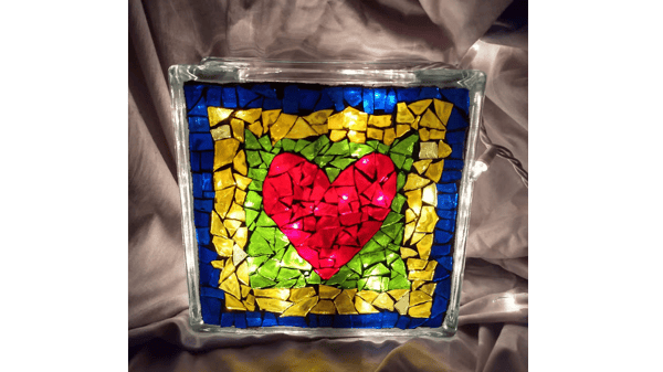 Course Colorful Glass Mosaic Candle Holder or Lamp image 2
