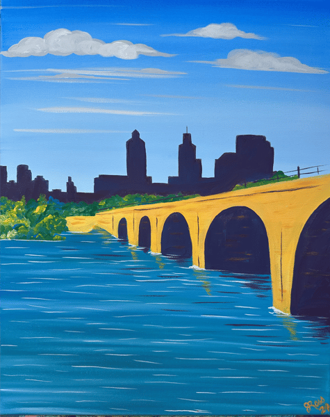 Course Acrylic Painting - Stone Arch Bridge image 1