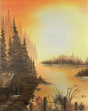 Picture for: Bob Ross Oil Painting - Yellow Sky