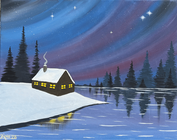 Picture for: Acrylic Painting - Quiet Winter's Night