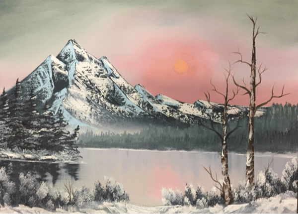 Picture for: Bob Ross Oil Painting - Pink Sunset