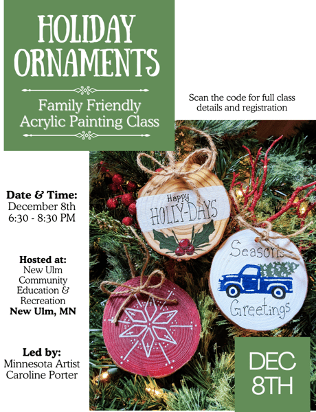 Picture for Holiday Ornament Painting Class with Caroline Porter