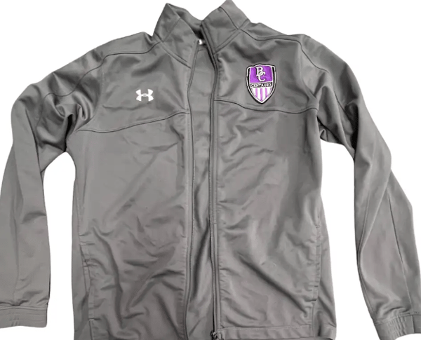 Picture for: "BC Centaurs" Gray Under Armour Long Sleeve Zip-Up with Pockets - Unisex Medium