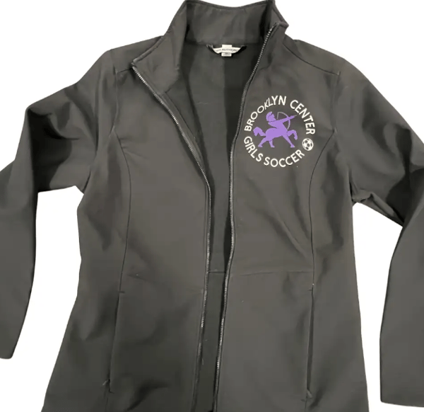 Picture for: "Brooklyn Center Girls Soccer" Black Port Authority Long Sleeve Zip-Up with Zipper Pockets (Warm, Waterproof) - Women's Medium