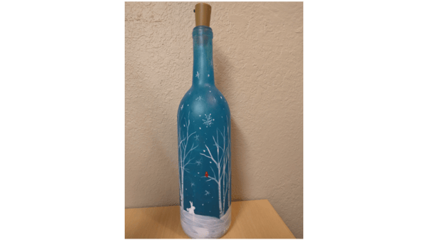 Course Winter Wine Bottle with Lights image 1