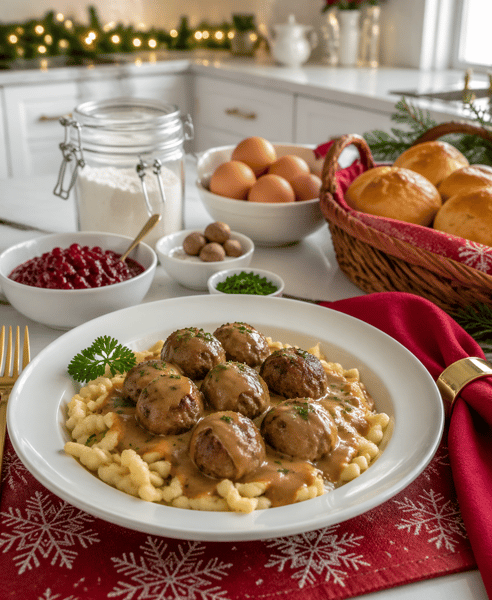 Picture for: Swedish Meatballs & Spaetzle (Homemade Egg Noodles): From Scratch Holiday Comfort Food