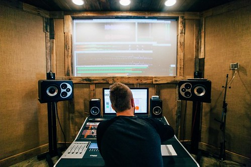 Sound engineer at work