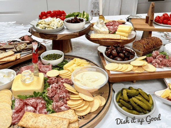 Picture for Festive Mediterranean Mezze Charcuterie Board!