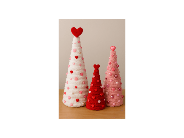 Course Chunky Yarn No-Sew Valentine Trees | age 12+ image 1