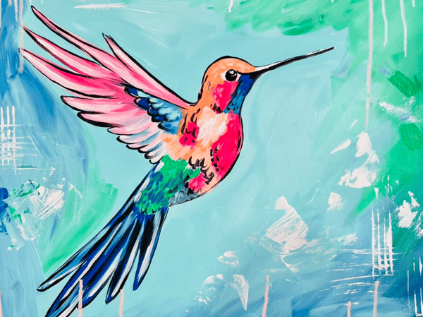 Picture for: Acrylics on Canvas: Vibrant Hummingbird | age 16+