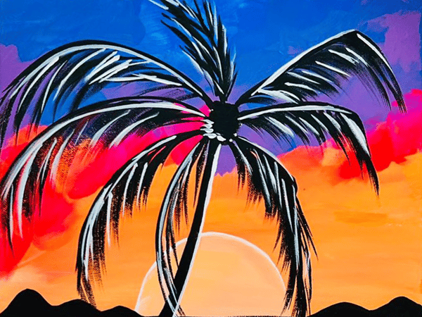 Course Tropical Sunset Mini-Painting Workshop | age 6–12 image 1