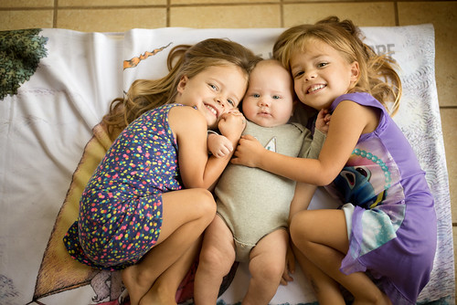 Girls interrupt Milo's shoot