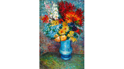 Course Create Van Gogh-Inspired Flowers in a Blue Vase image 1