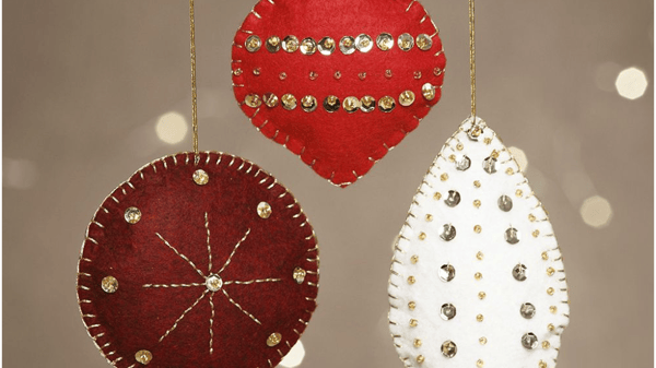 Picture for Bead Embroidered Felt Holiday Ornament - NEW