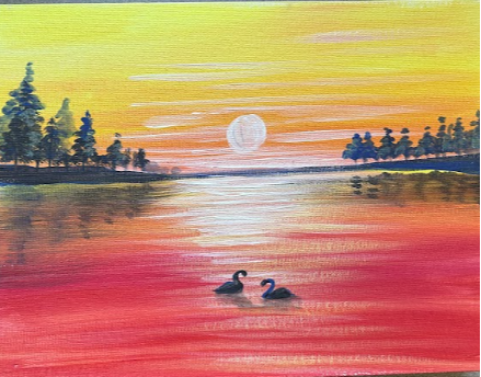 Course Grandparent & Me: Acrylic Painting (Lake at Sunset) image 1