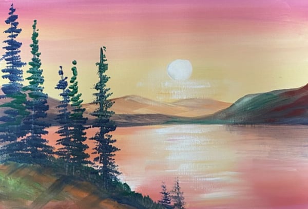 Picture for: Acrylic Painting: Sunset Over Water