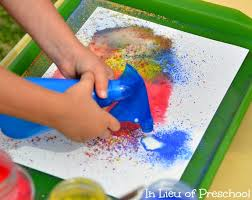 Crystal Lake Education Center, finger paint, hands on art, kids create, preschool children, splatter paint, Summer classes, summer school program