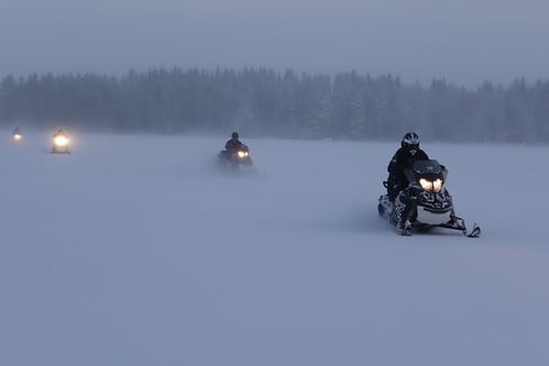 Snowmobile trip in Tahko