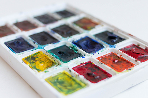 Set of watercolor paints  / Wassermalfarbe