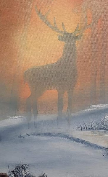 Picture for Misty Deer: Bob Ross Oil Painting  NEW!