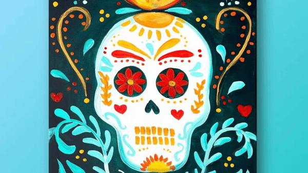 Picture for Sip & Paint: Day of The Dead Skulls at RaagOn50th