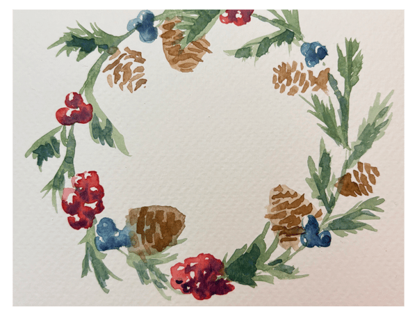 Course Watercolor: Holiday Greeting Cards (ONLINE) image 4