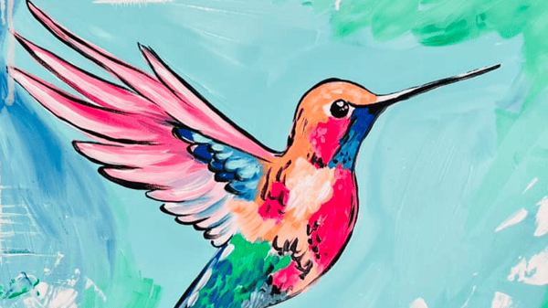 Picture for Painting: Vibrant Hummingbird Acrylics on Canvas (South)