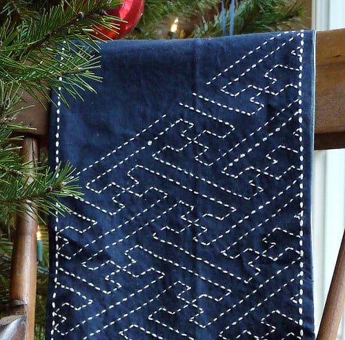 sashiko tablerunner, detail