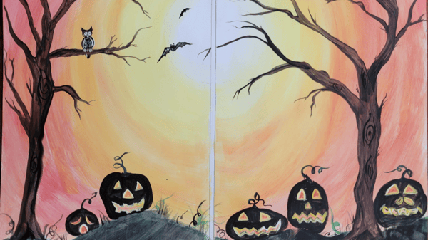 Picture for: Paint Date: Pumpkin Under the Moonlight-Ages 5-8 (Adult + Child-Camden)
