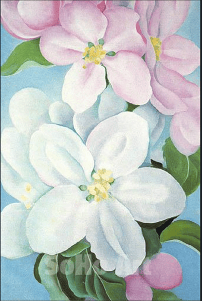Picture for: Georgia O'Keeffe Acrylic Painting - Apple Blossoms (2 part series)