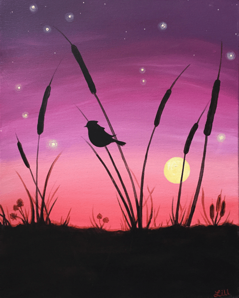 Picture for Fireflies at Dusk Acrylic Painting