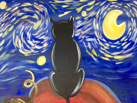 Course Family Paint Night: Starry Night Cats image 2