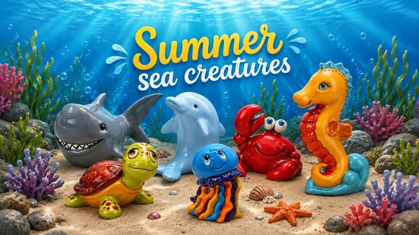 Picture for: Summer Sea Creatures Pottery Workshop 🐬🦀🐢🦈
