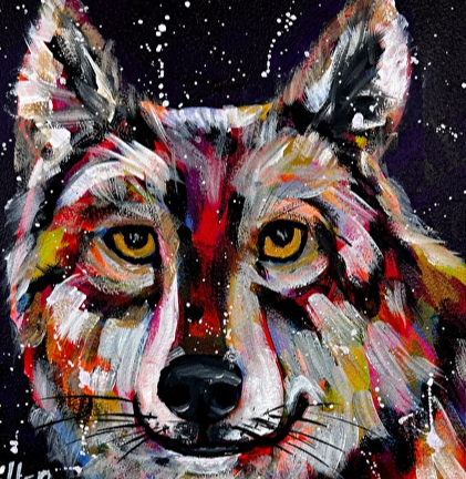 Course Paint a Colorful Wolf  (Ages 10 & Up) image 1